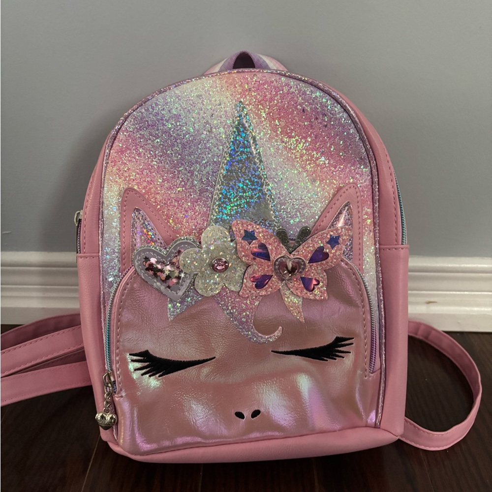 OMG Sparkling Pink Unicorn Kids Backpack